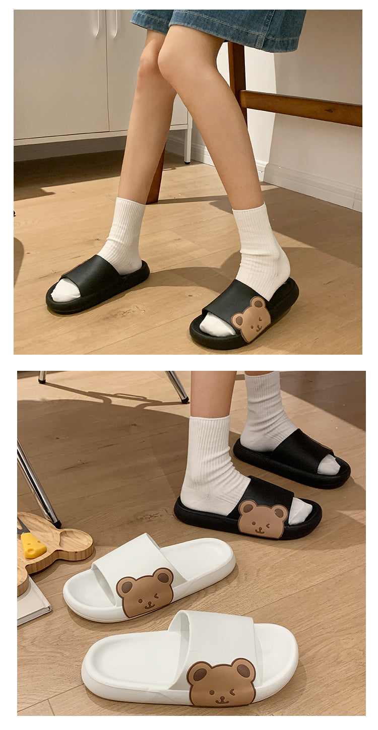 Stepping On Feces Feeling Slippers Female Summer Home Cute Home Couple Shoes Outside Wear Bathroom Home Cool Thick Bottom Slippers Female