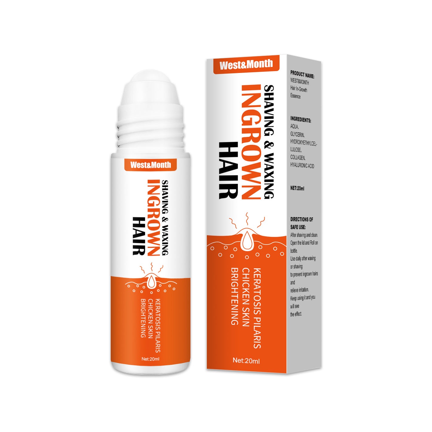 West&Month Hair Roll-on Essence, Daily Hydrating Hair & Aftershave Soothing Skincare Essence