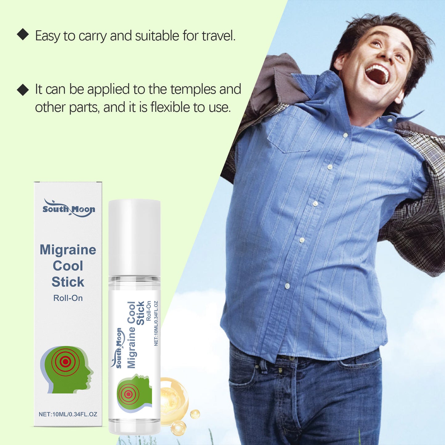SOUTH MOON Comfort Rollerball - Head and Neck Care for Comfortable and Portable Refreshing Rollerball