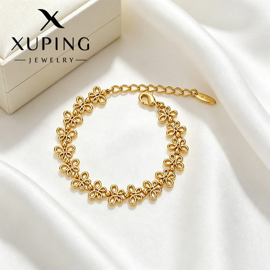 Xuping Imitation Gold Luxury Hollowed-out Butterfly Bracelet, Copper Alloy Plated 24k Color, European and American Cross-border Jewelry Wholesale