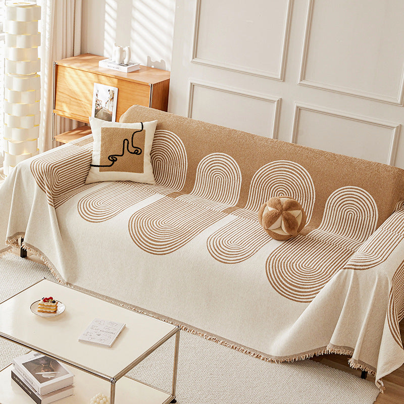 Ins High-Grade Modern Nordic Sofa Cover Cloth, Chenille Sofa Towel Anti-Cat Scratching Sofa Cover Universal For All Seasons