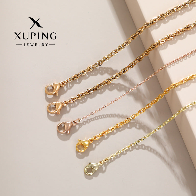 Xuping 2023 New Ins Trendy Geometric Necklace Single Chain Clavicle Chain Easy to Match Women's Simple Style