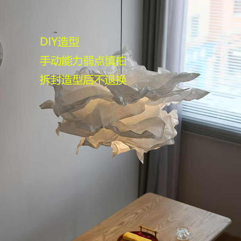 Japanese Wabi-sabi Style DIY Paper Art Pendant Lamp, Creative Cloud-shaped Bedroom/Study Lamp, Clothing Store/Guesthouse/Bar Counter Decorative Lamp