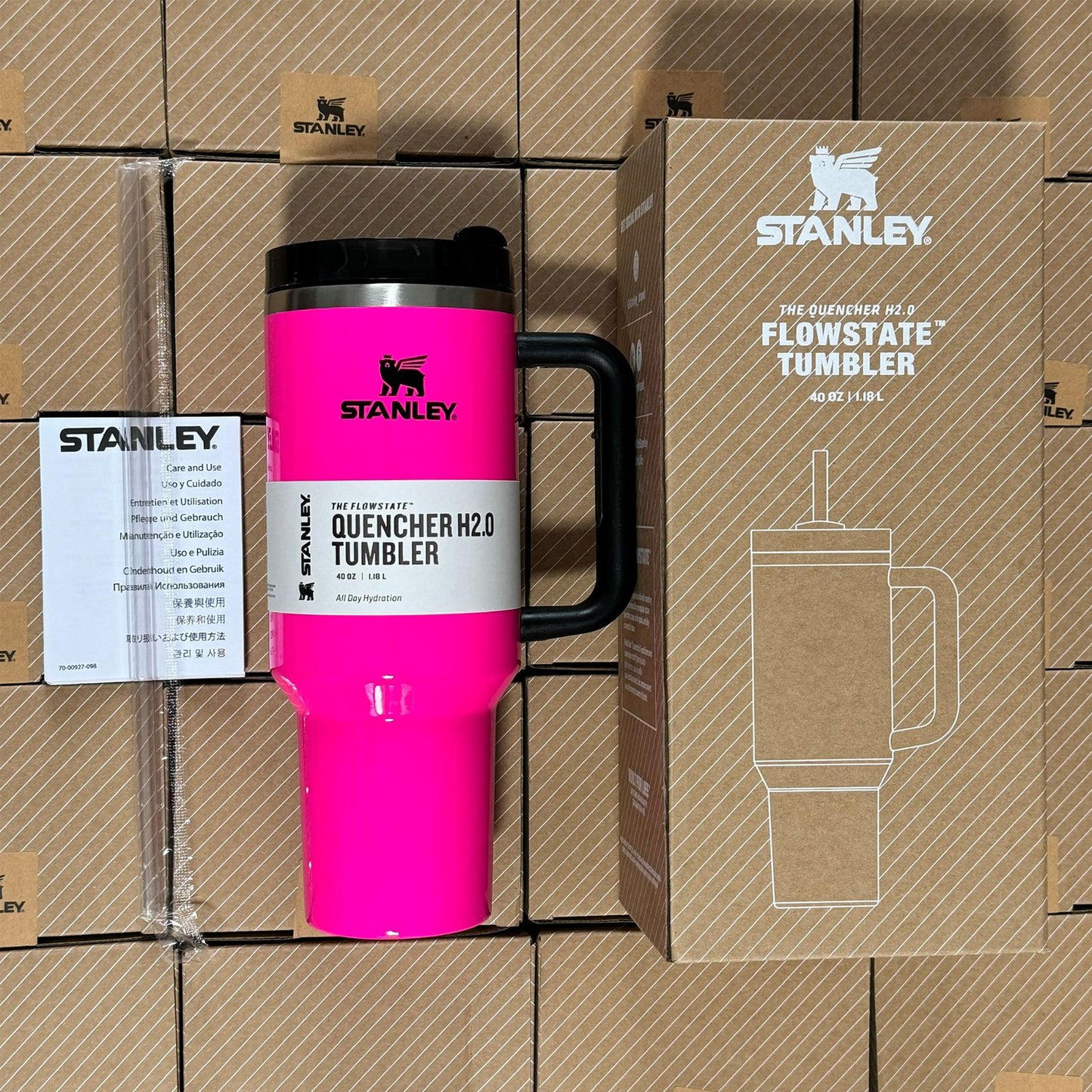 40oz 2nd Generation Stanley Car Cup, Thermos Cup Handle Stanley 40oz Giant Ice Cup Big Belly