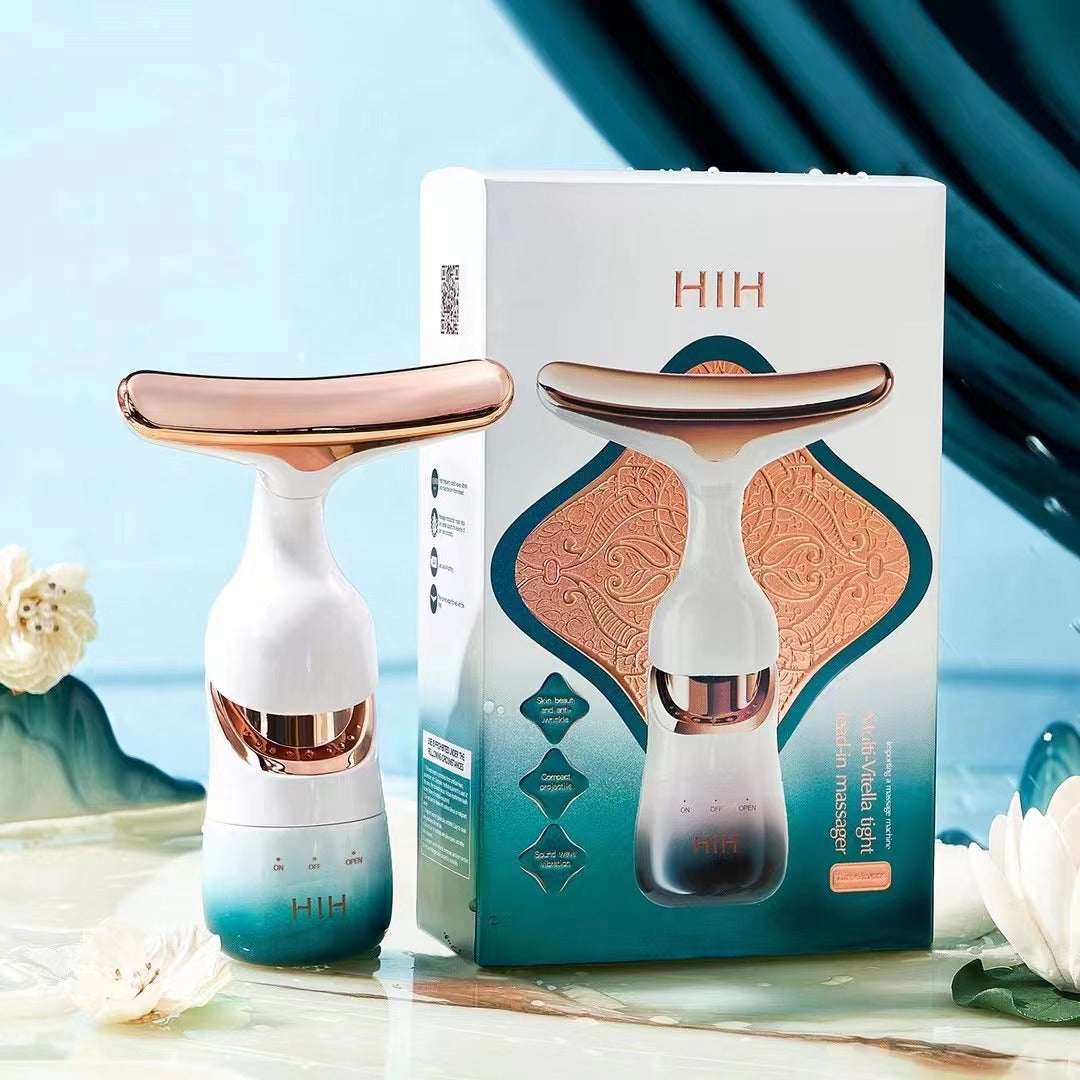 Cross-border supply KDK English version beauty instrument multi-function electric massage introduction instrument home face one instrument three bodies