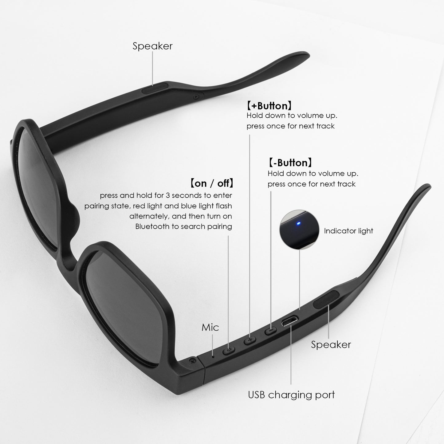 A12 pro smart bluetooth glasses sports portable wireless bluetooth headset polarized music sunglasses headset