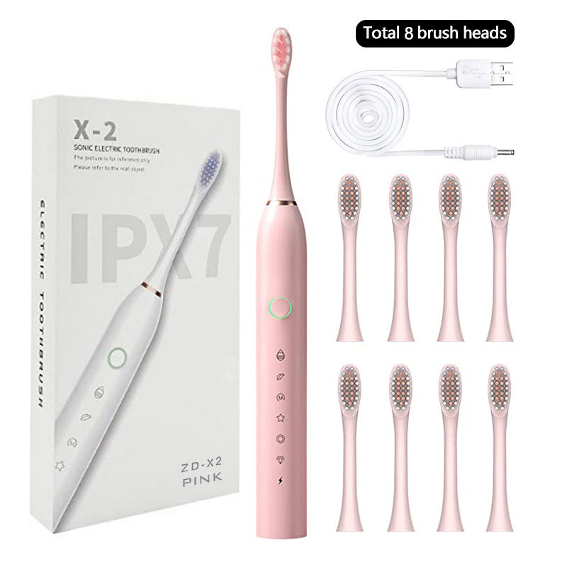 6-Speed 8-Brush Head Sonic Electric Toothbrush Cross-Border Smart Home Waterproof Automatic Toothbrush Set
