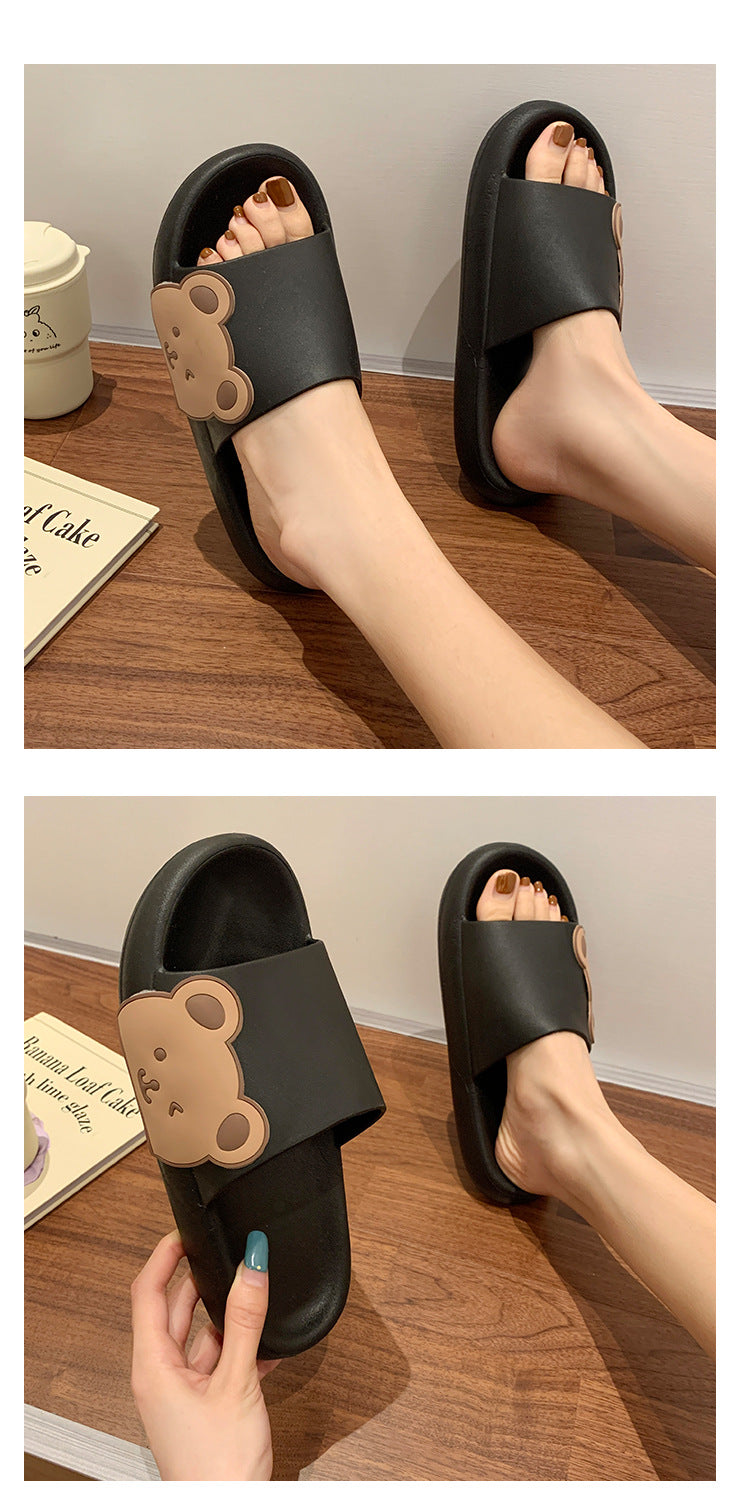 Stepping On Feces Feeling Slippers Female Summer Home Cute Home Couple Shoes Outside Wear Bathroom Home Cool Thick Bottom Slippers Female