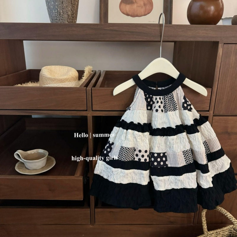 Sweet Little Si Summer Children's Clothing 2026 New Girls' Hollow-out Sleeveless Suspender Dress Children's Lace Dress Trendy Princess