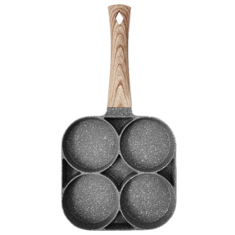 Maifan Stone Four-hole Omelette Pan, Flat-bottomed Non-stick Steak Pan Breakfast Egg Burger Frying Pan, Kitchen Utensils Small Pan