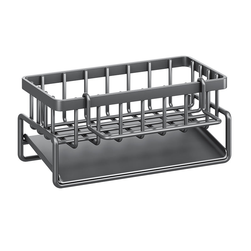 Multifunctional Sponge Detergent Storage Rack Rag Rack, Kitchen Rack Sink Drain Rack, Drain Basket Countertop