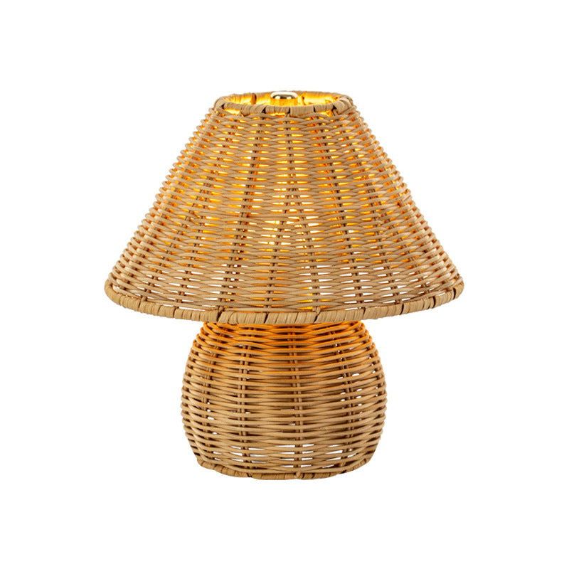 New Chinese Style Minimalist Bamboo Woven Bamboo Art Table Lamp for Home Living Room Tatami, Modern Creative Retro Practical Bedside Lamp