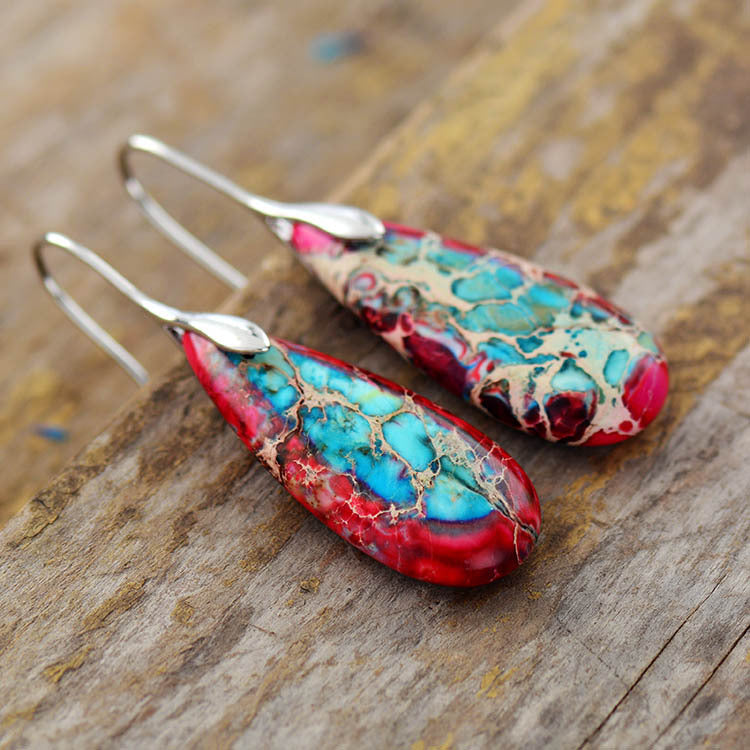 Cross-border new style Bohemian emperor stone drop pendant earrings European and American popular Ins jewelry jewelry