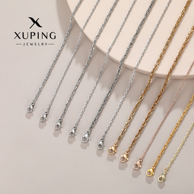 Xuping 2023 New Ins Trendy Geometric Necklace Single Chain Clavicle Chain Easy to Match Women's Simple Style