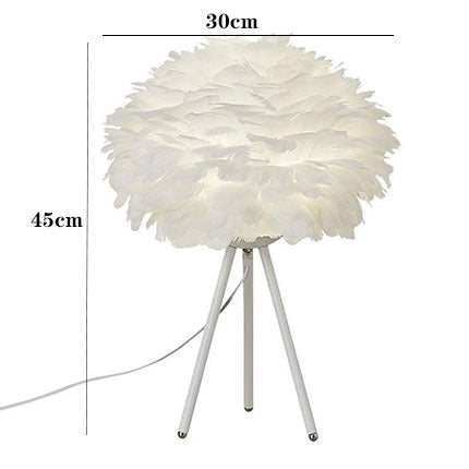 New Feather Table Lamp, ins Nordic Bedside Lamp, Decoration Golden Triangle Bedroom Lamp, LED Table Lamp Factory Direct Sale