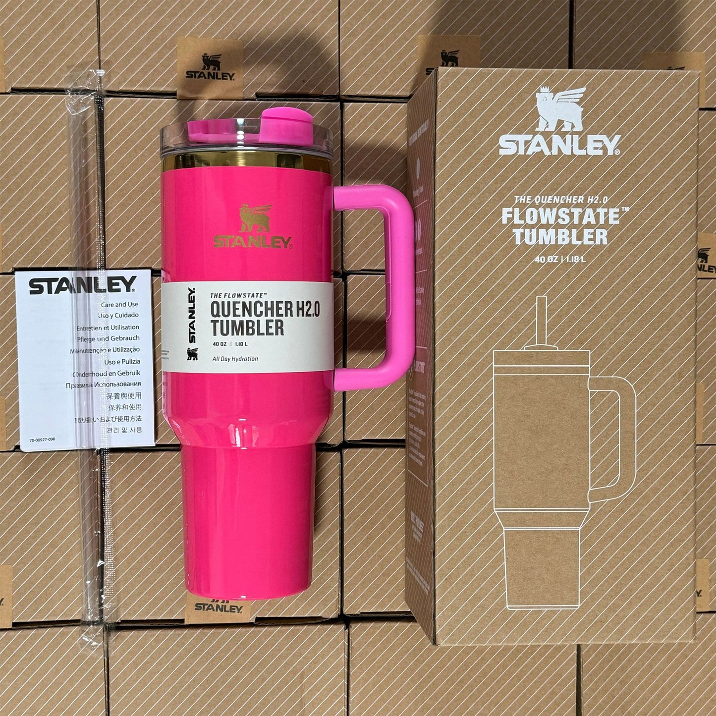 40oz 2nd Generation Stanley Car Cup, Thermos Cup Handle Stanley 40oz Giant Ice Cup Big Belly