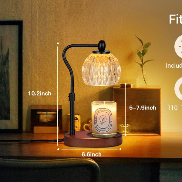 New Adjustable Flameless Aromatherapy Diffuser, Glass Aromatherapy Candle Melting Lamp, Essential Oil Melting Candle Lamp, Bedroom Ambient Table Lamp