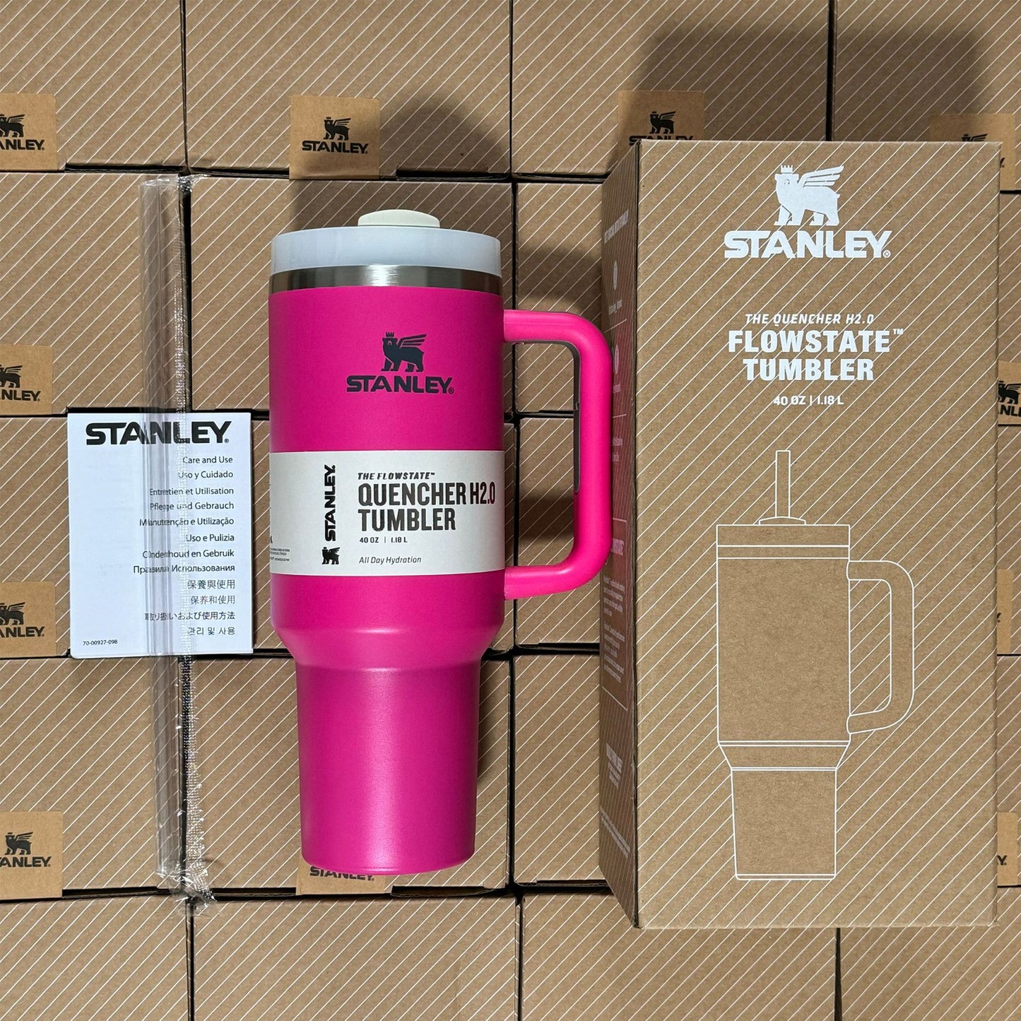 40oz 2nd Generation Stanley Car Cup, Thermos Cup Handle Stanley 40oz Giant Ice Cup Big Belly