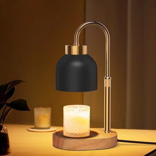 New Amazon Flameless Adjustable Aromatherapy Candle Lamp, Solid Wood Aromatherapy Essential Oil Candle Lamp, Bedroom Atmosphere Table Lamp