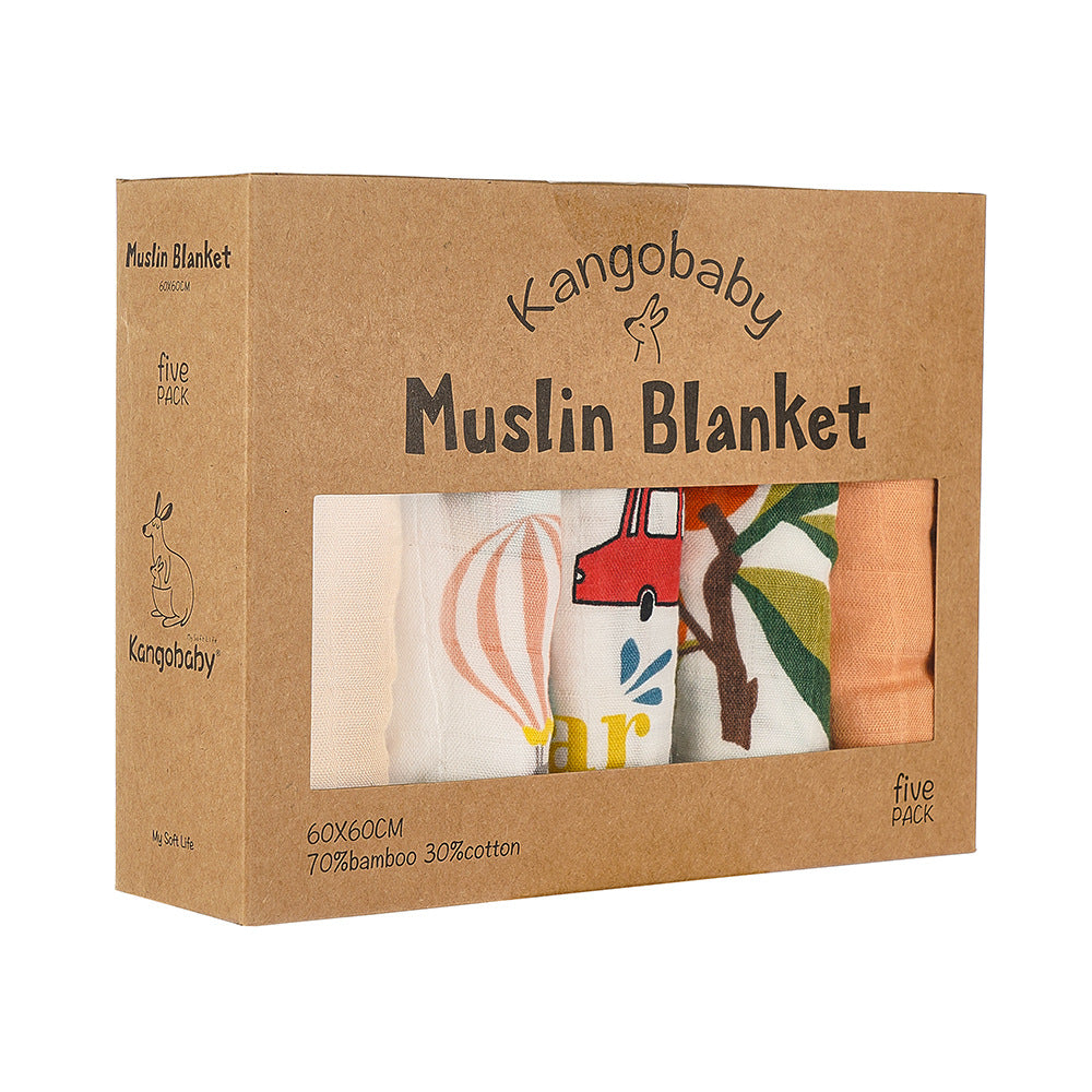 Kangobaby Baby & Maternity Products, Bamboo Cotton Bibs, Baby Bibs, Small Bamboo Cotton, Squares Triangles Boxed