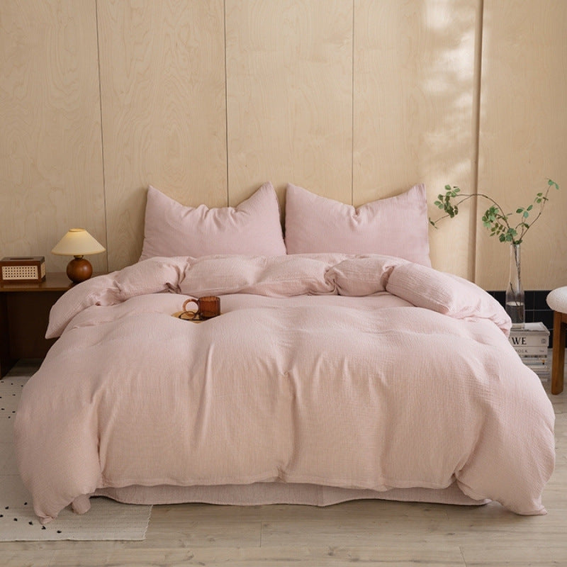 New Style Double Layer Cotton Bedding Set For Master Bedroom (4 Pieces)