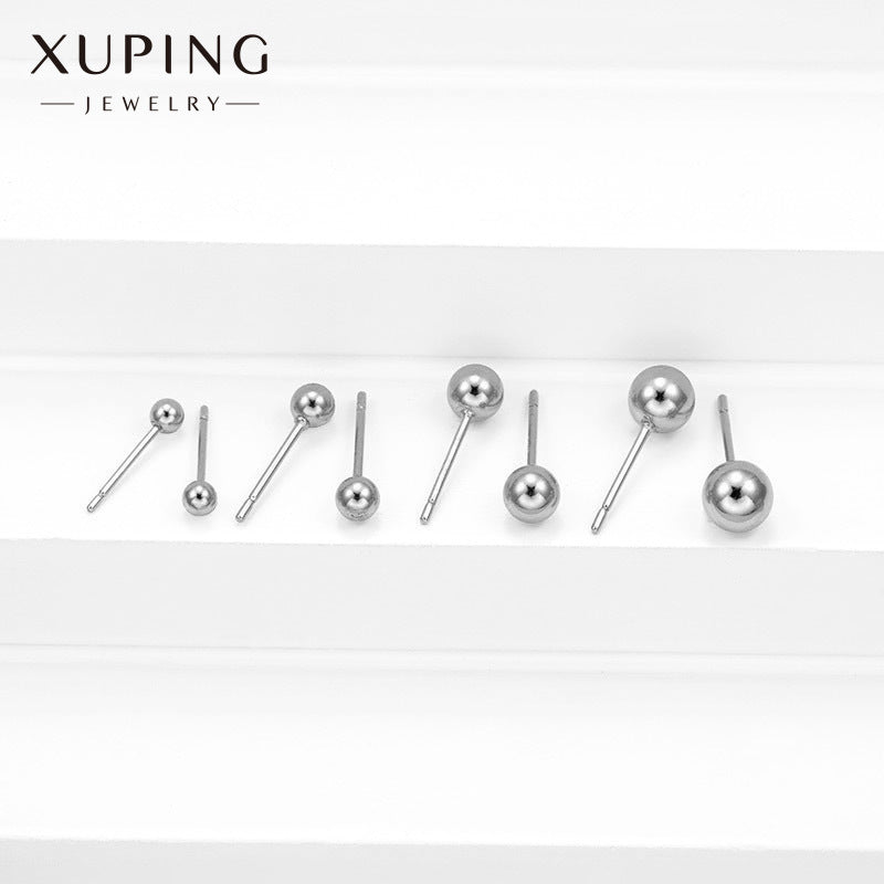 Xuping Jewelry's Live Stream Promotion Features Basic Jewelry Pieces Including Beaded Earrings, Small Pearl Earrings, and Trendy Bone Stud Earrings