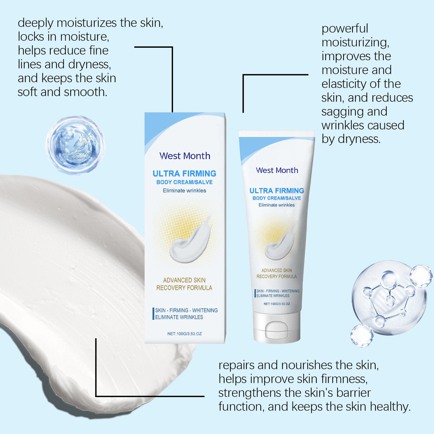 West&Month Body Lotion Moisturizing Light Skin Care Body Massage Body Lotion