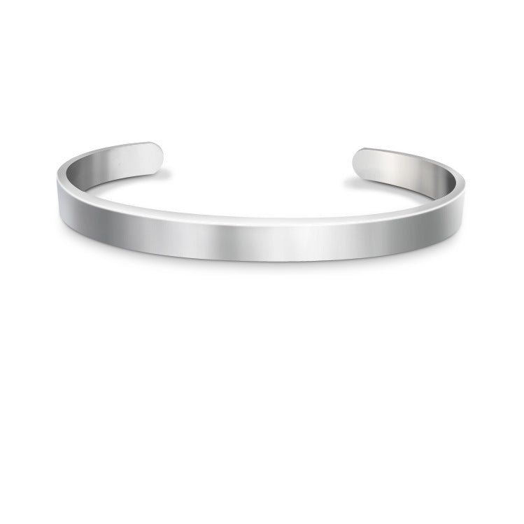Stainless Steel Bracelet with Multi-color Laser UV Blank Material, Cross-border Advertising Logo, Holiday Gift Engraving Metal Bracelet