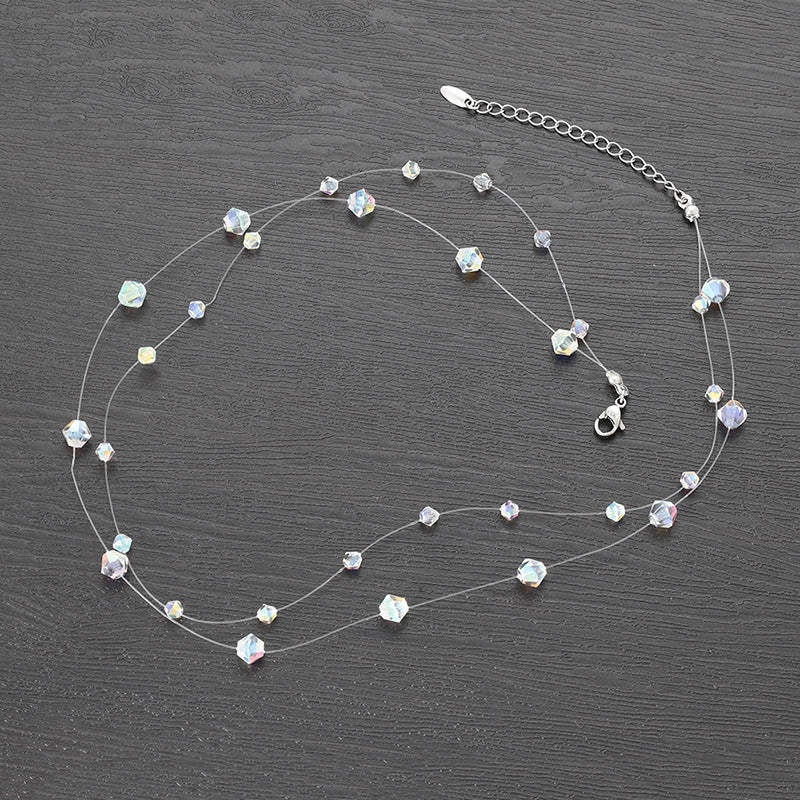 Xuping Jewelry's Simple Irregular Geometric Beaded Necklace, Fashionable Instagram Style, Gentle and Sweet Fish Line Necklace Wholesale