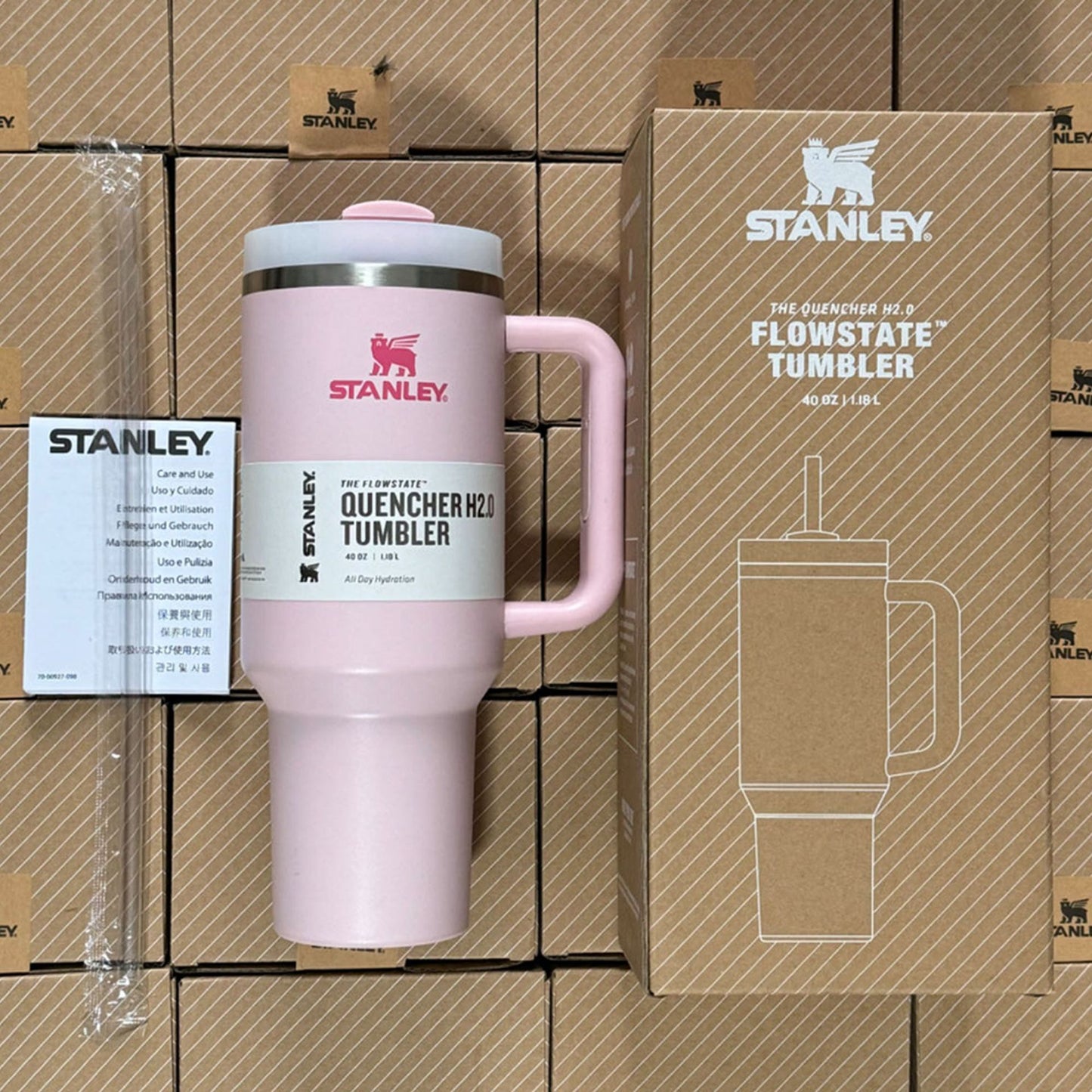 40oz 2nd Generation Stanley Car Cup, Thermos Cup Handle Stanley 40oz Giant Ice Cup Big Belly