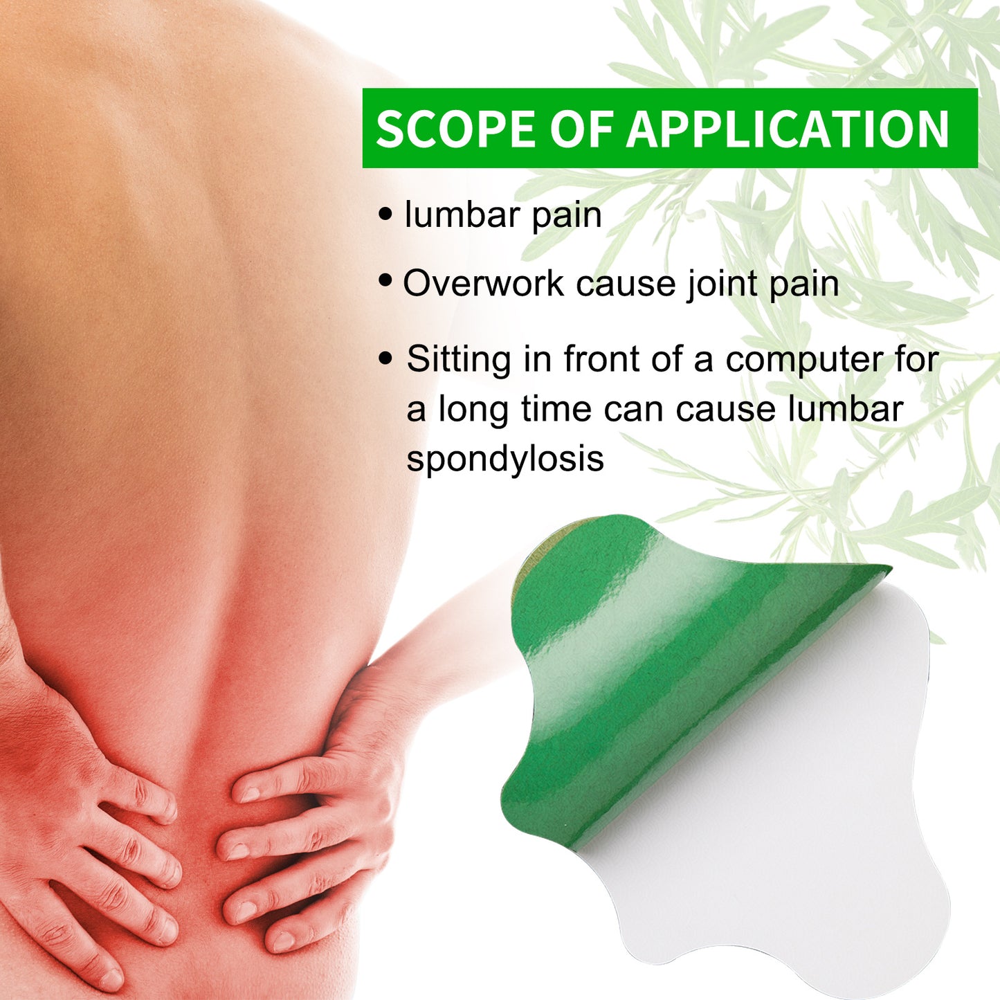 (MOQ: 3)SEFUDUN Mugwort Spine Patches for Lumbar and Neck Spine, Knee Patches, and Heat Therapy for Shoulders, Knees, and Lumbar Spine. 12 patches/bag available.