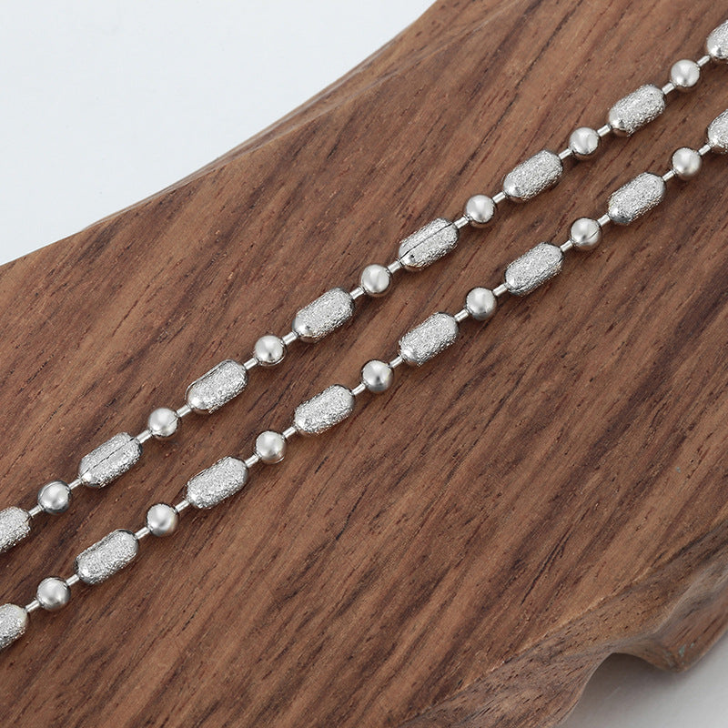 Xuping Jewelry Fashionable and Simple Round Bead Chain, Copper Alloy Plated White, Unisex, European and American Cross-border Plain Chain, Wholesale