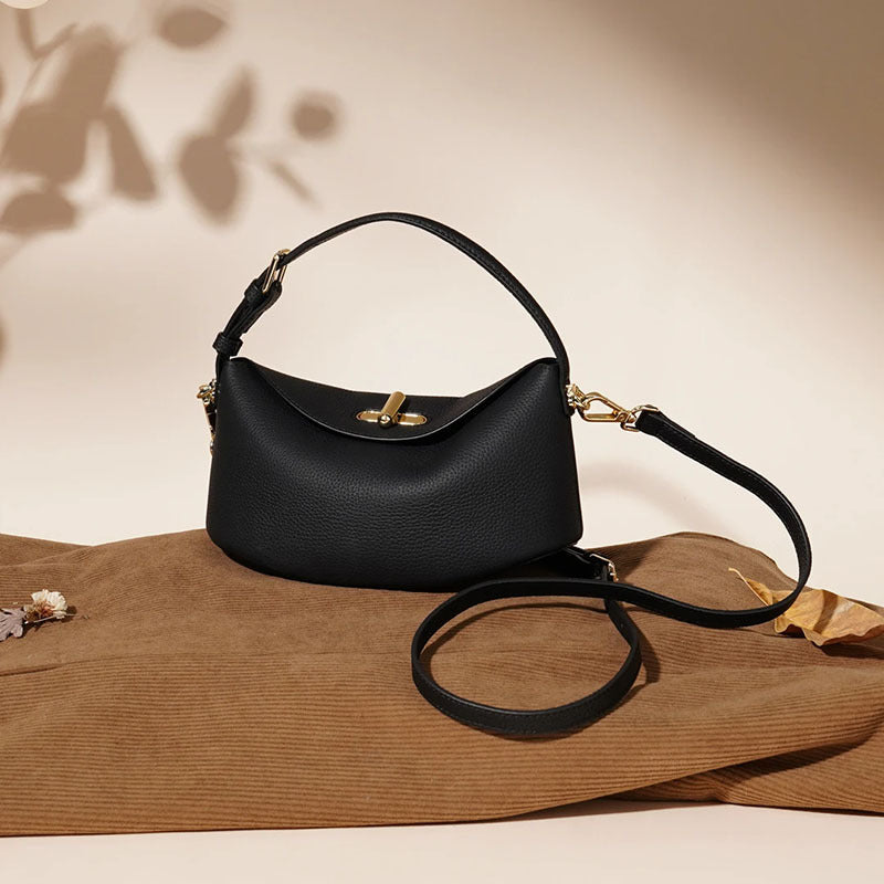 2026 Spring New Lightweight Casual Shoulder Bag, Genuine Leather, Fashionable and Simple Women's Crossbody Bag, Cowhide, Versatile Women's Bag