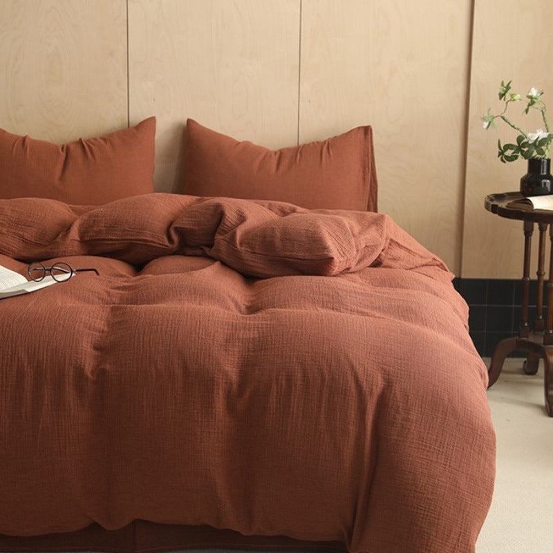 New Style Double Layer Cotton Bedding Set For Master Bedroom (4 Pieces)