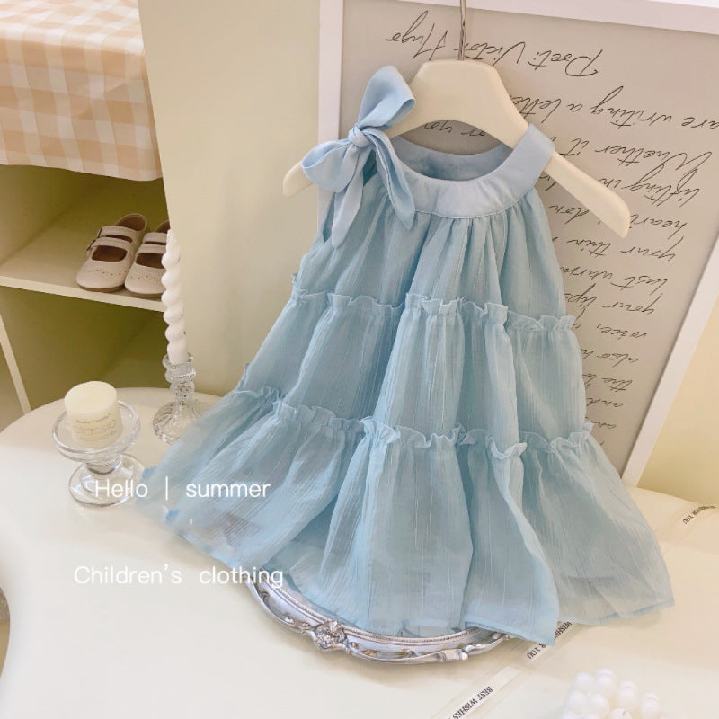 Sweet Little Si Baby Summer New Dress 2026 Girls' Embroidered Tulip Skirt Stylish Baby Girl Vest Dress