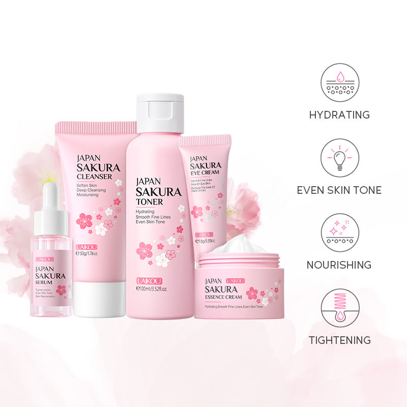 LAIKOU Sakura Skin Care Set 5-piece Gift Box, Facial Care Set, Hydrating Moisturizing Skin Care Products