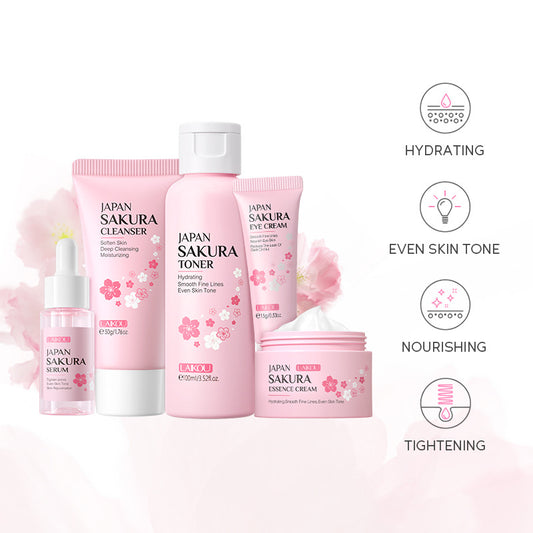 LAIKOU Sakura Skin Care Set 5-piece Gift Box, Facial Care Set, Hydrating Moisturizing Skin Care Products