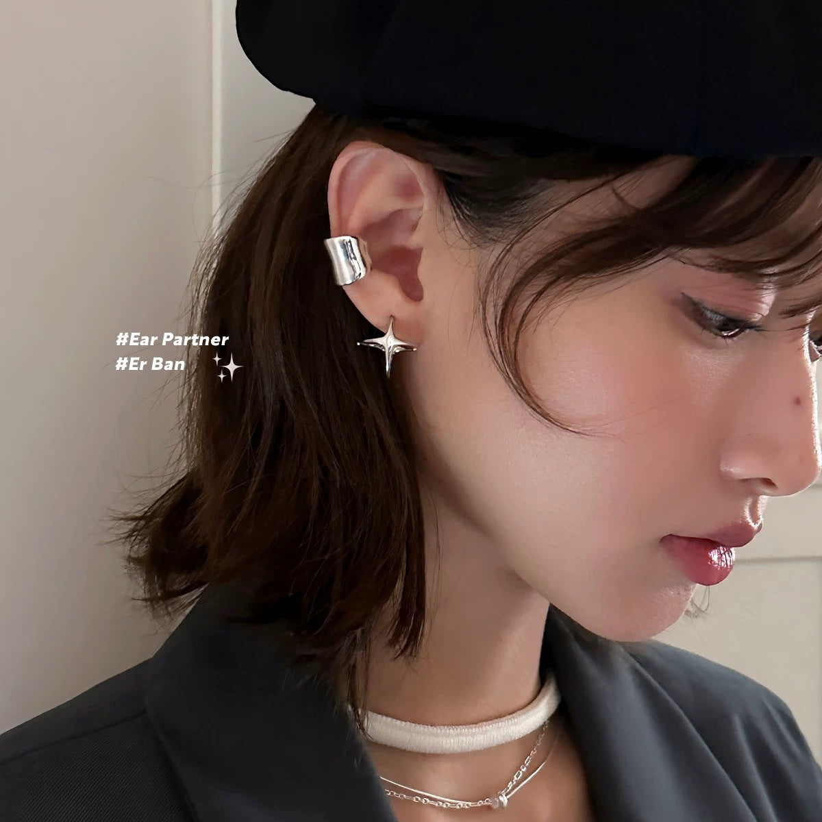 Three-dimensional design star sphere earrings for women unique earrings 2025 new high-end earrings