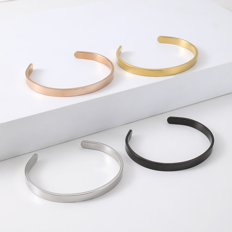 Stainless Steel Bracelet with Multi-color Laser UV Blank Material, Cross-border Advertising Logo, Holiday Gift Engraving Metal Bracelet