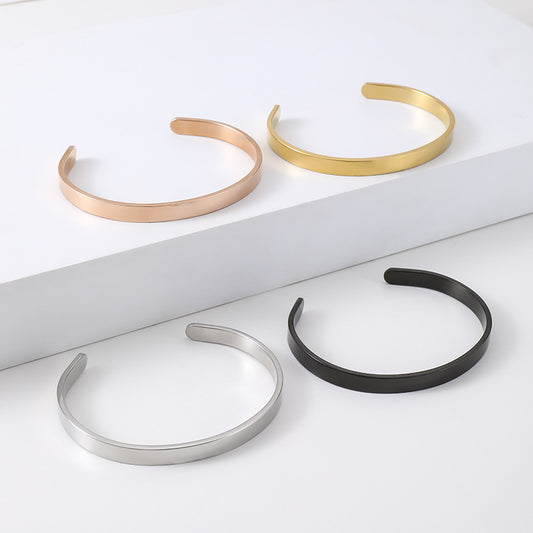Stainless Steel Bracelet with Multi-color Laser UV Blank Material, Cross-border Advertising Logo, Holiday Gift Engraving Metal Bracelet