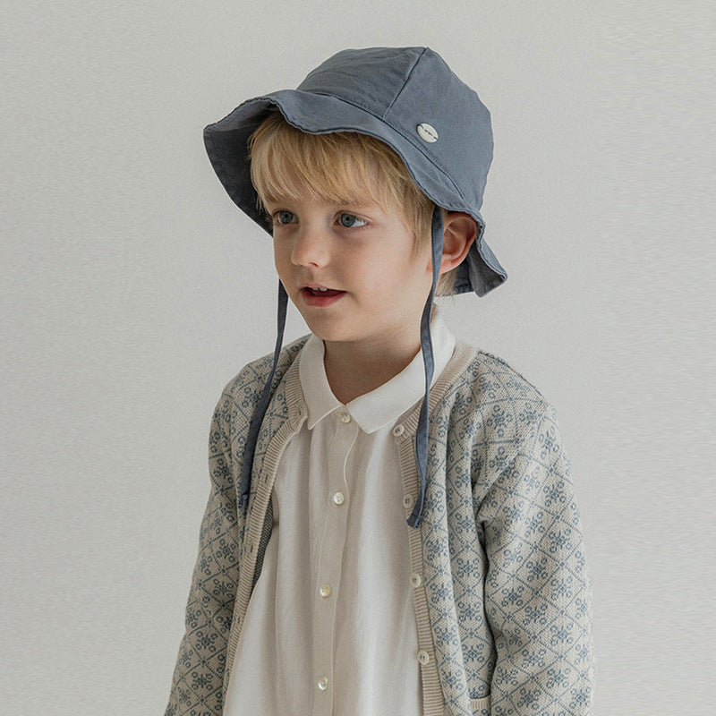 Spring/Summer Baby Clothing Tops, Cotton Linen Single-Breasted Shirts, College Style, Mori Girl Style, Cute Lapel Long-Sleeved Children's Shirts