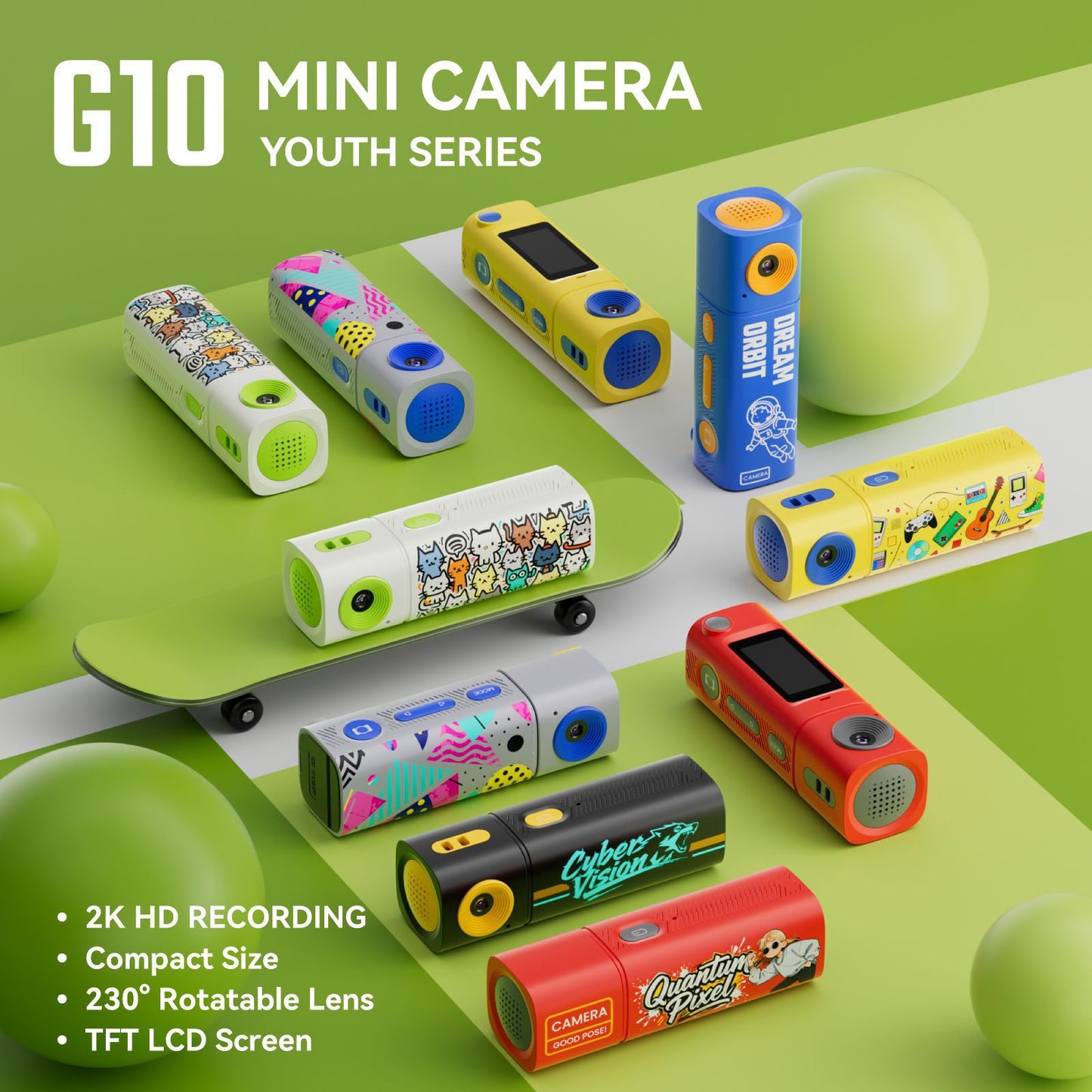Cross-border G10 Lipstick-style Mini Thumb Digital Camera, High-Definition Outdoor Sports Video and Photography for Students, Wholesale