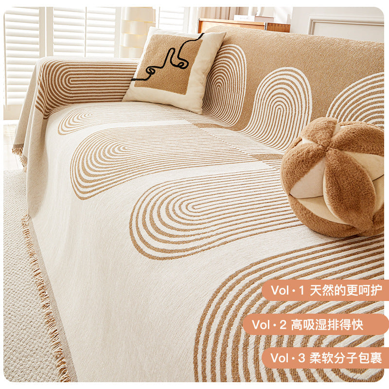 Ins High-Grade Modern Nordic Sofa Cover Cloth, Chenille Sofa Towel Anti-Cat Scratching Sofa Cover Universal For All Seasons