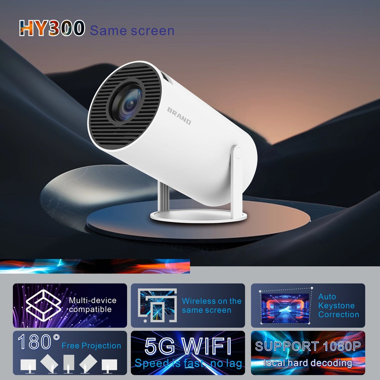 Cross-border Projector Home Projector Smart Home Theater HDMI Mobile Phone Screen Device Projector