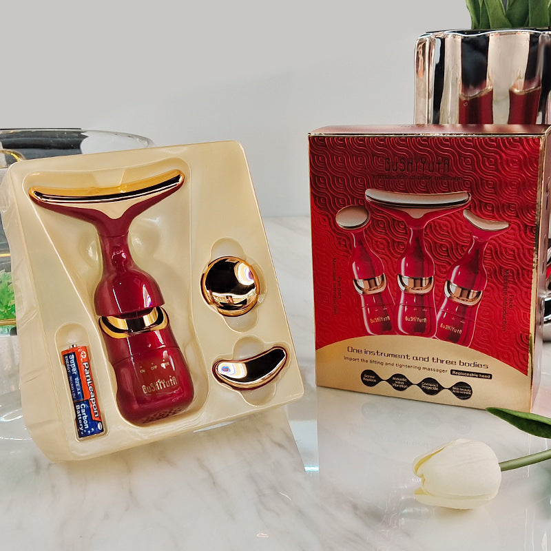 Cross-border supply KDK English version beauty instrument multi-function electric massage introduction instrument home face one instrument three bodies