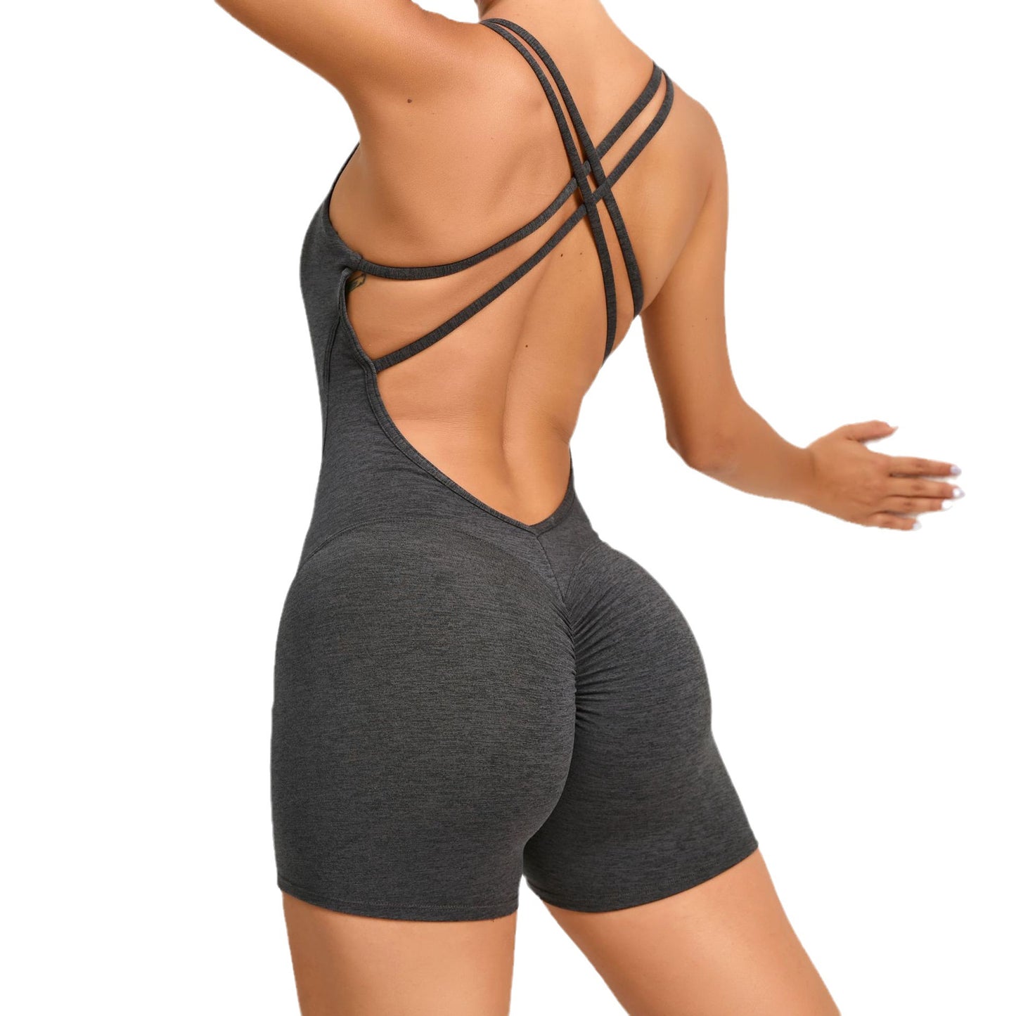 New pleated peach hip yoga pants European and American quick-drying fitness pants for women training dance sports yoga jumpsuits