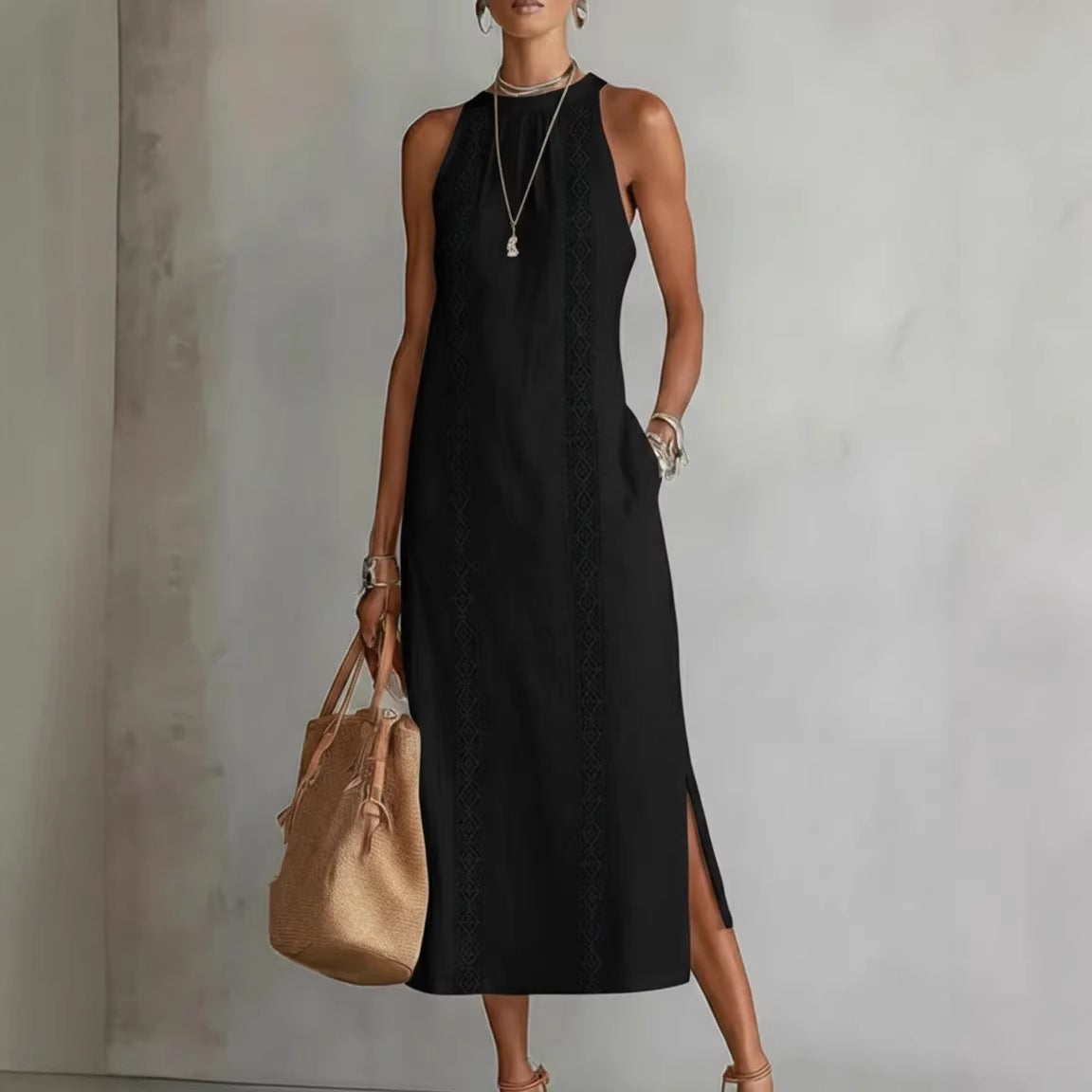 2026 European and American cross-border women's clothing solid color loose long shirt fashion casual women's dress