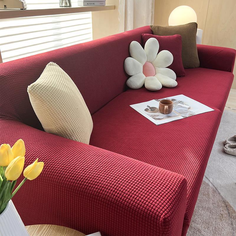 Universal Knitted Thickened Sofa Cover, Single Double Three-seater Sofa Cover Full Cover Sofa Cushion Cover