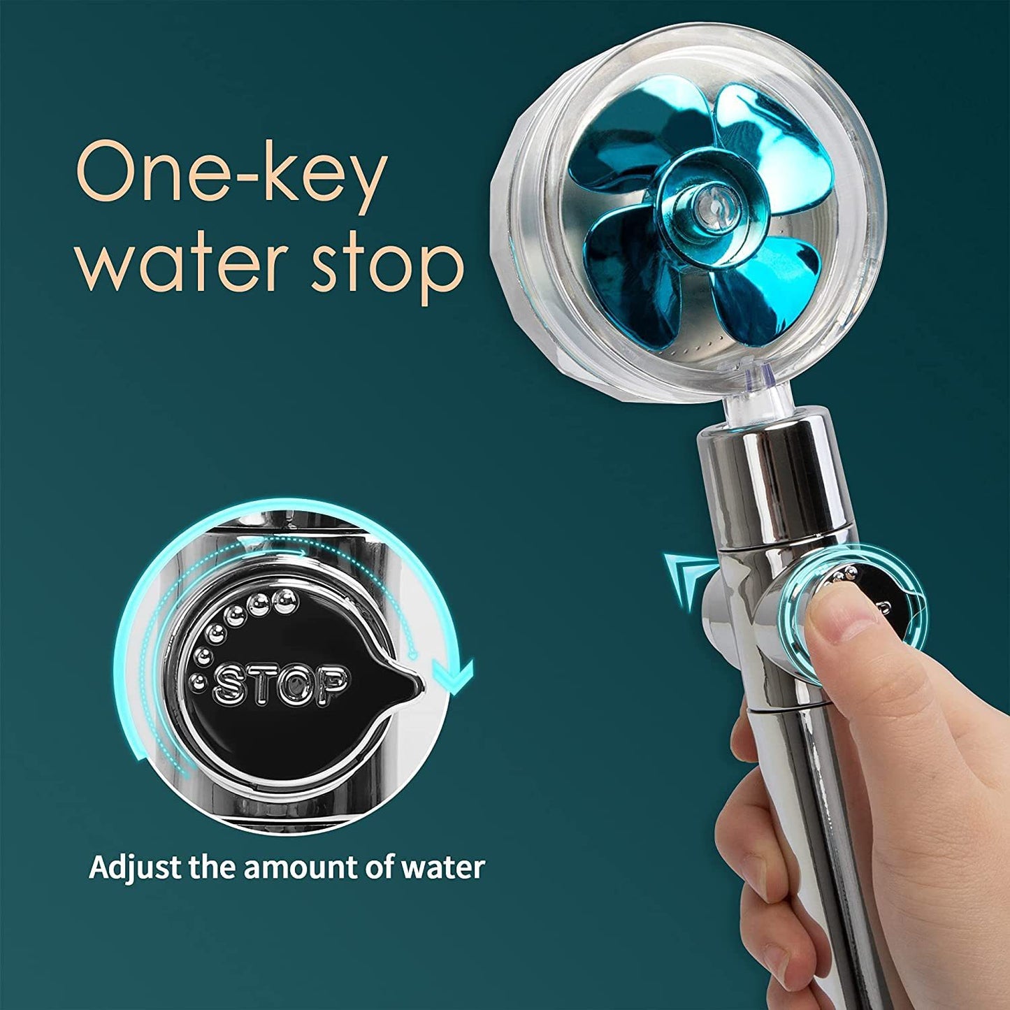 Small Waist Hand-Held Turbocharged Shower Head