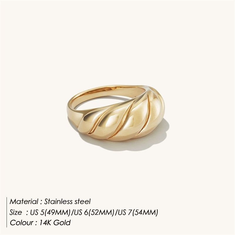 emanco cross-border stainless steel ring Europe and the United States gold-plated couple index finger ring niche high-end ring jewelry wholesale